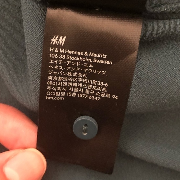 H&M Dress Women's Size 4 Green Long Sleeve Lace Shoulder Top NWT Stretchy - Picture 8 of 9